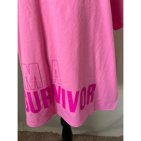 Hanes “I Am A Survivor” Pink T-Shirt - Picture 3 of 10